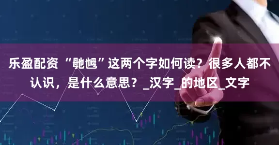 乐盈配资 “毑乸”这两个字如何读？很多人都不认识，是什么意思？_汉字_的地区_文字
